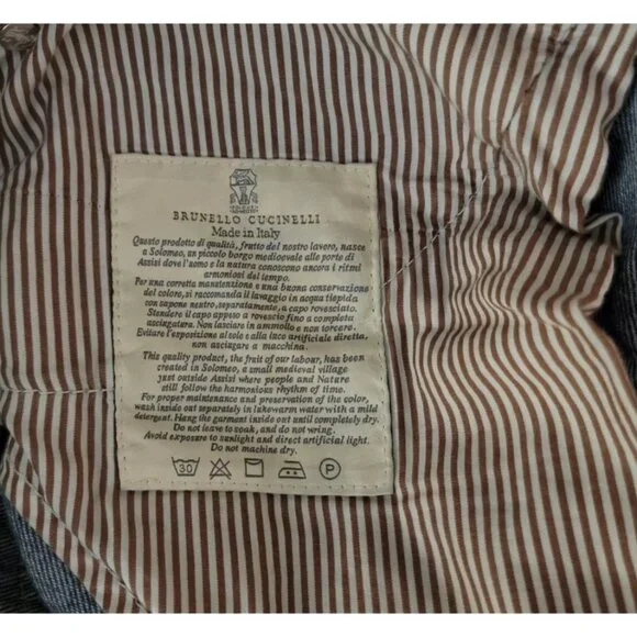 Brunello Cucinelli Luxury Denim Dark Blue Acid Wash, Iconic Fit Jeans - IT 48 (3 - Picture 6 of 7